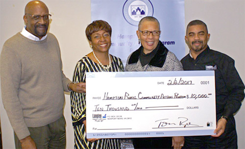 (Left to Right) Langley VP/CIO Frank Williams, HRCAP Executive Director Edith White,
Chairperson Angela Futrell, and Langley AVP of Corporate Relations Gary Hunter.